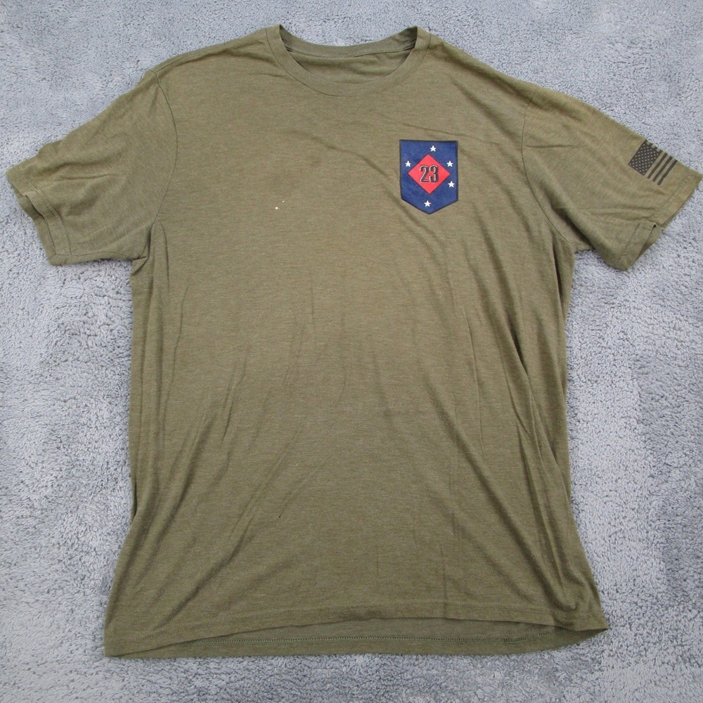 USMC Truck Company 23d Marine Regiment 4th Division Graphic T-Shirt Olive Large